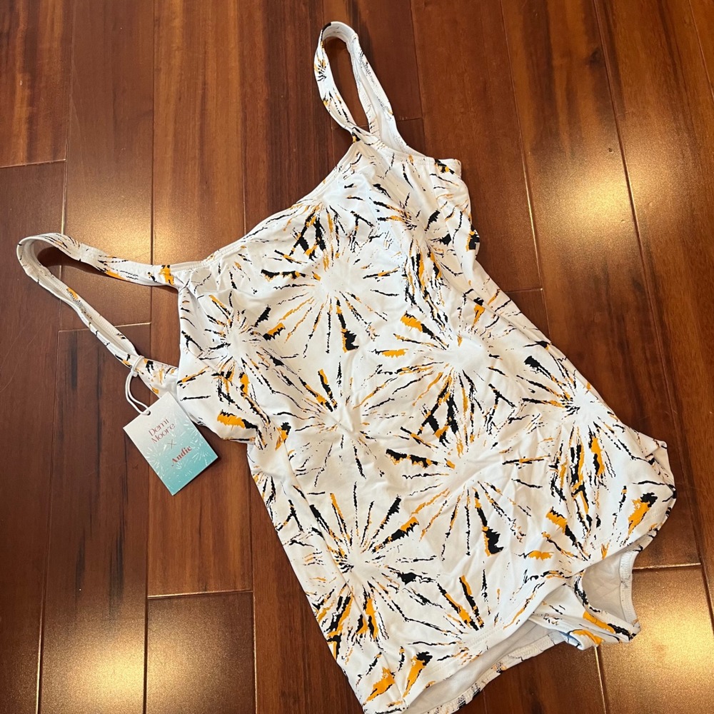 Andie Demi Moore Swimsuit The‎ Marseilles One Piece Swim White Yellow New Sz XS